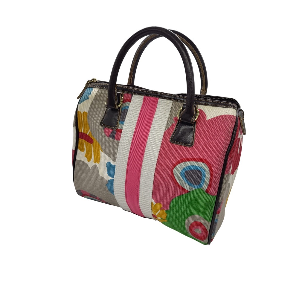 Victoria's Secret Y2K Floral Bowler Bag Canvas Indie Dopamine Purse Zip Top - Picture 10 of 13